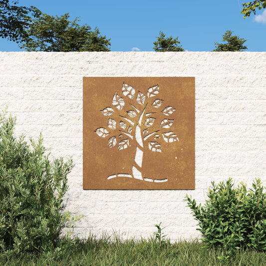 famintás corten acél kerti faldísz 105 x 55 cm