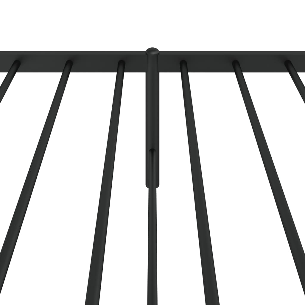 fekete fém ágykeret fejtámlával 75 x 190 cm