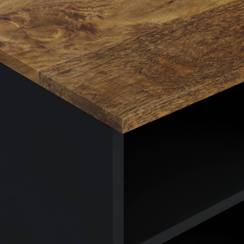 tömör mangó- és szerelt fa TV-szekrény 80 x 33 x 46 cm