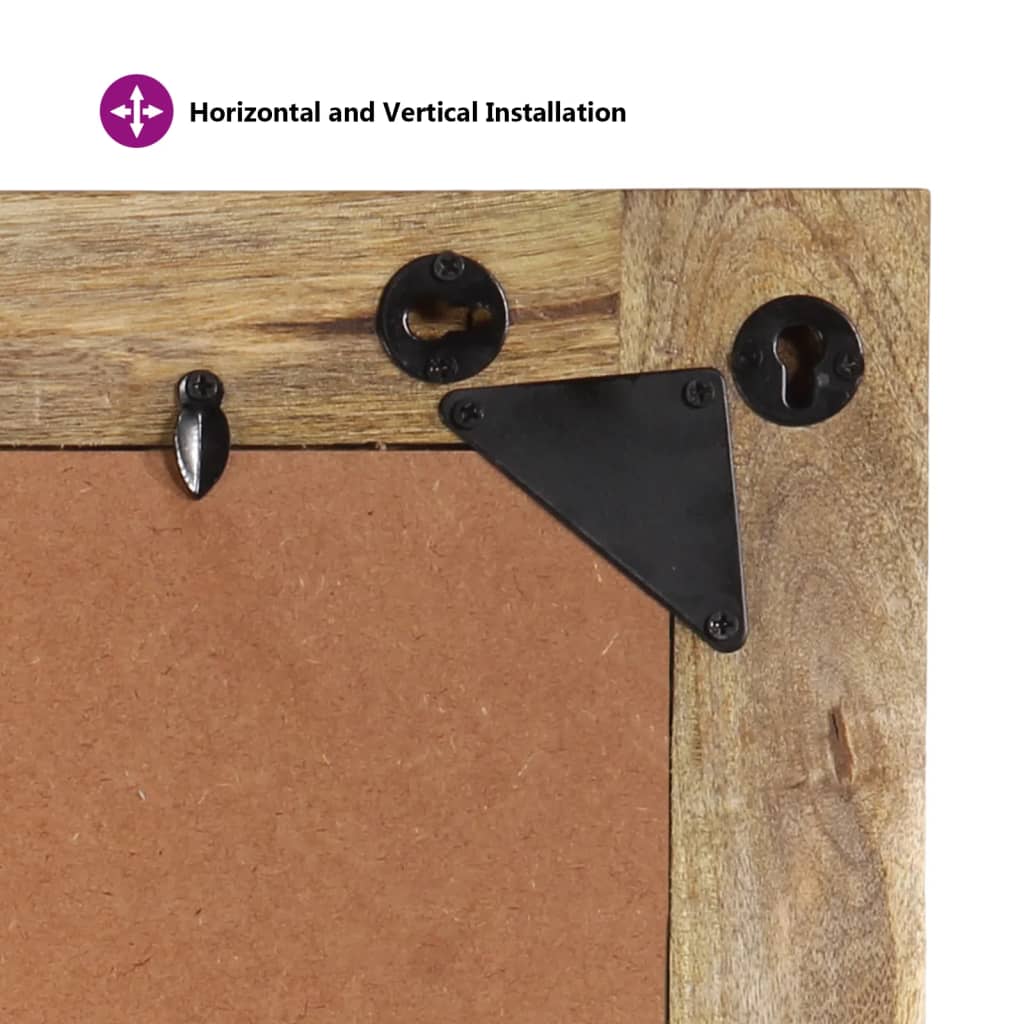 tömör mangófa és üveg tükör 70 x 50 cm