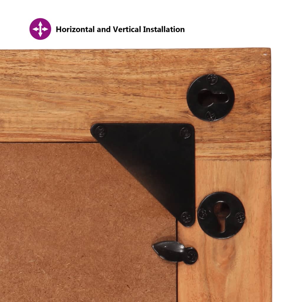 tömör akácfa és üveg tükör 70 x 50 cm