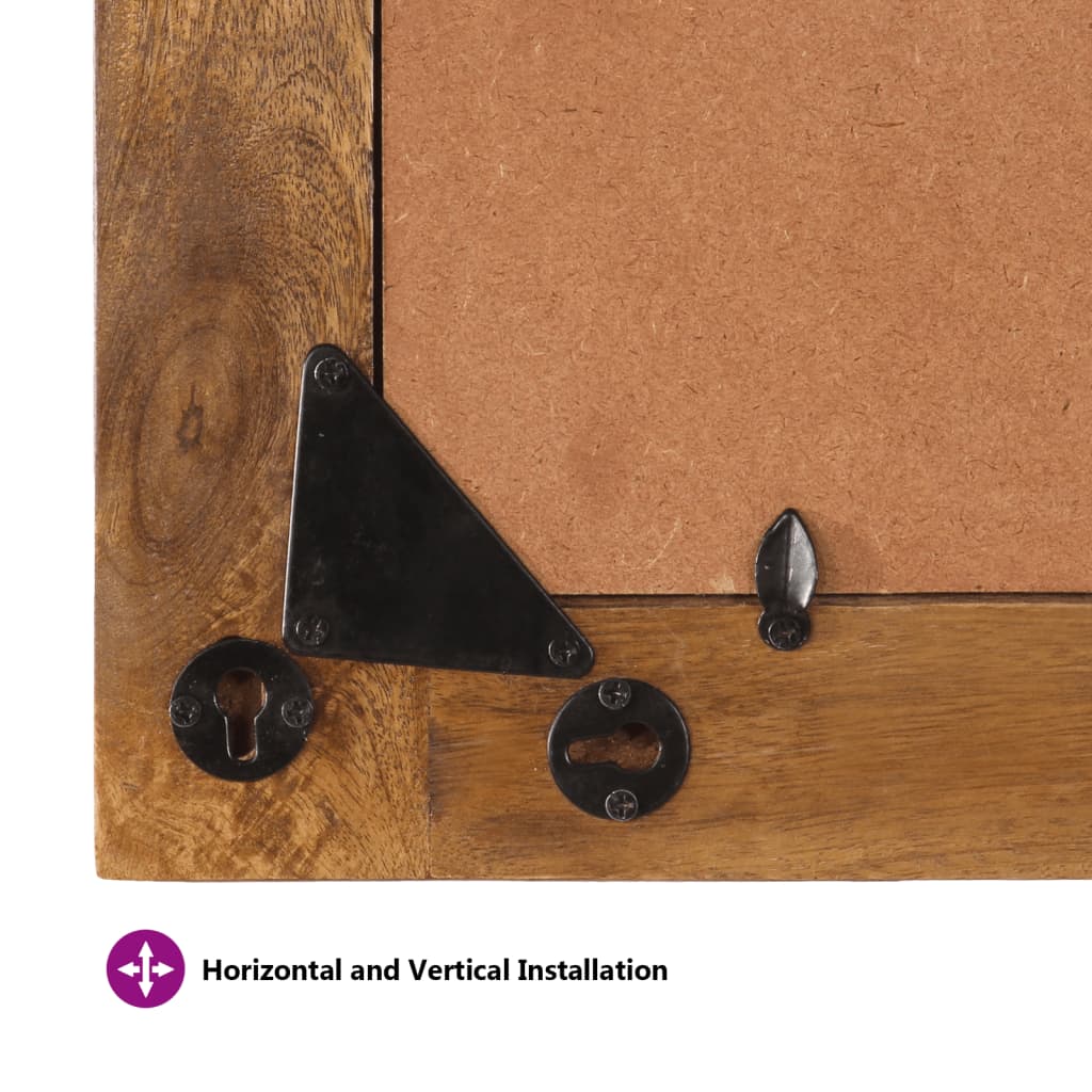 tömör mangófa és üveg tükör 70 x 50 cm