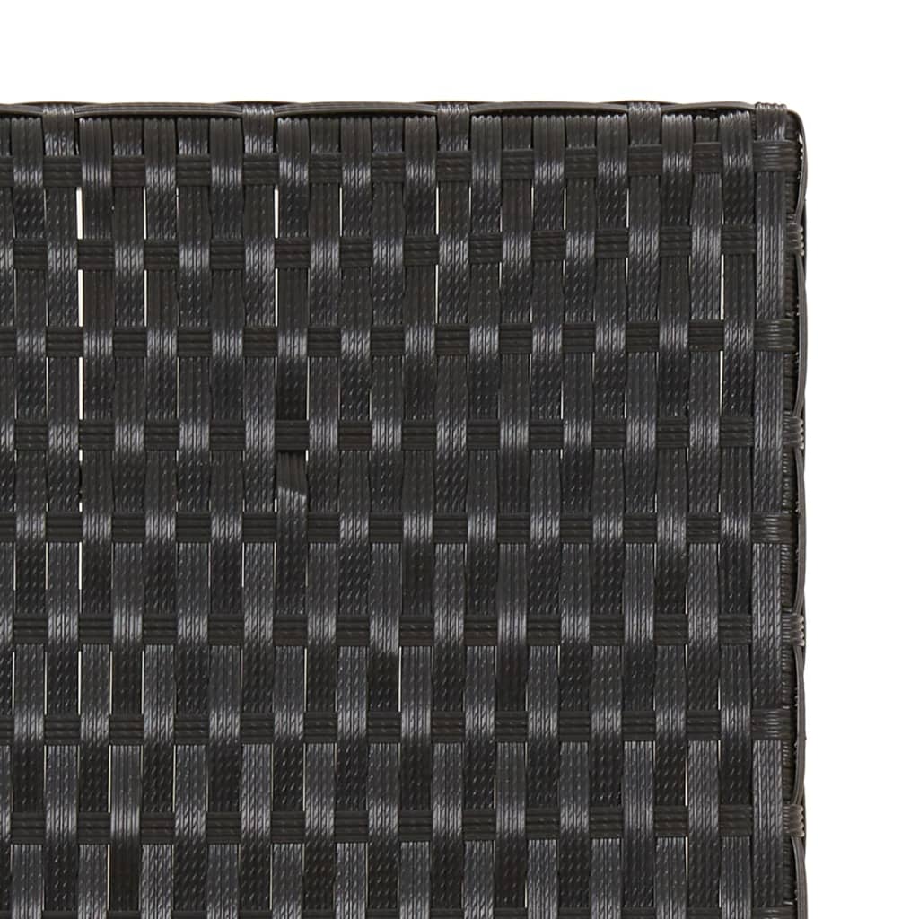fekete összecsukható polyrattan asztal 45 x 35 x 32 cm