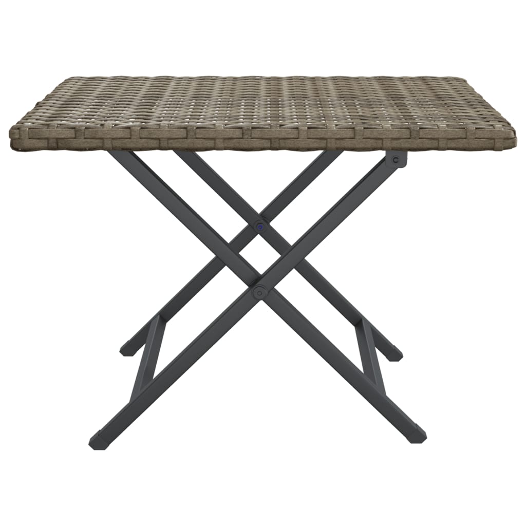 szürke összecsukható polyrattan asztal 45x35x32 cm