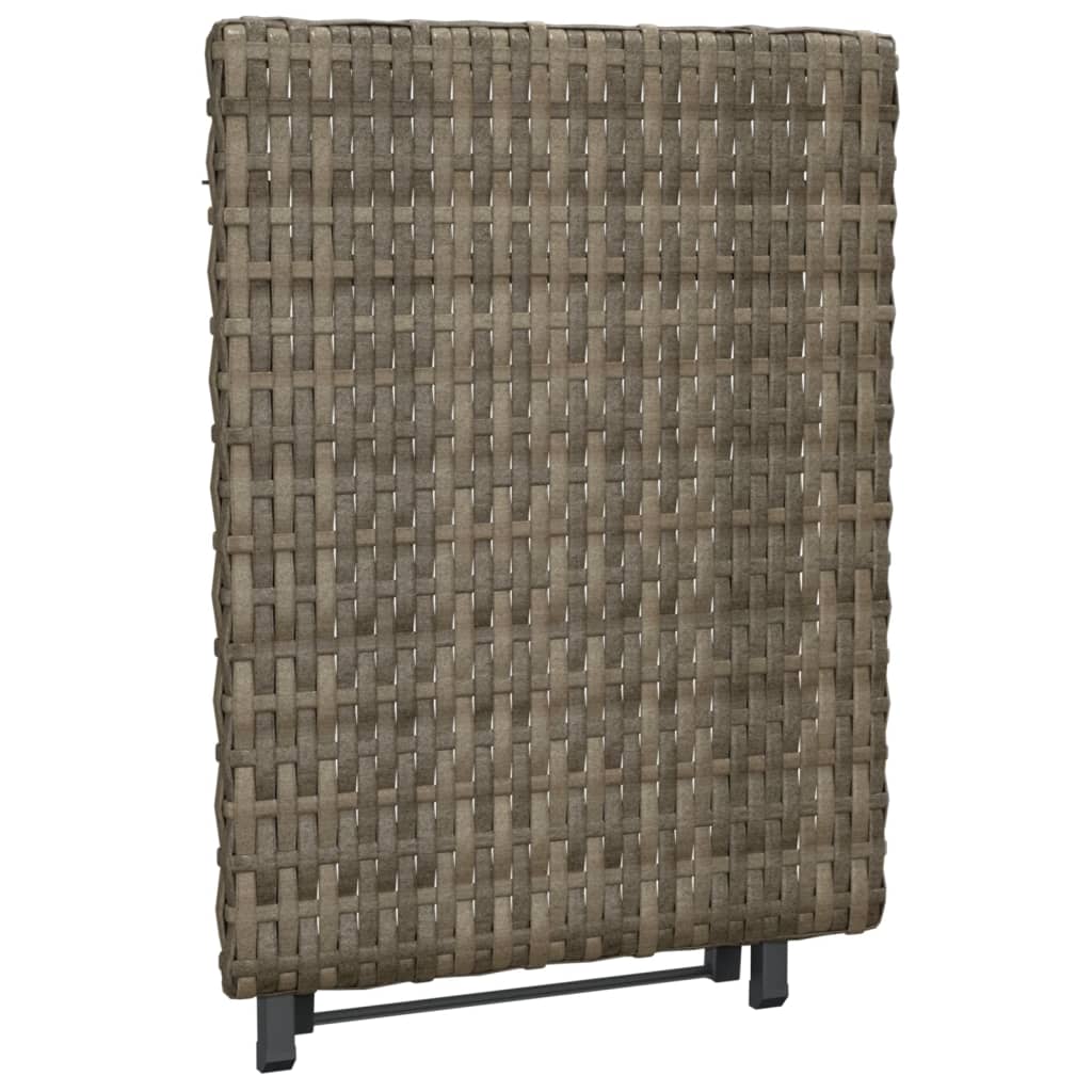 szürke összecsukható polyrattan asztal 45x35x32 cm
