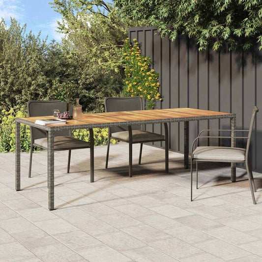 Kerti Étkezőasztal Szürke 250 x 100 x 75 cm Poli rattan