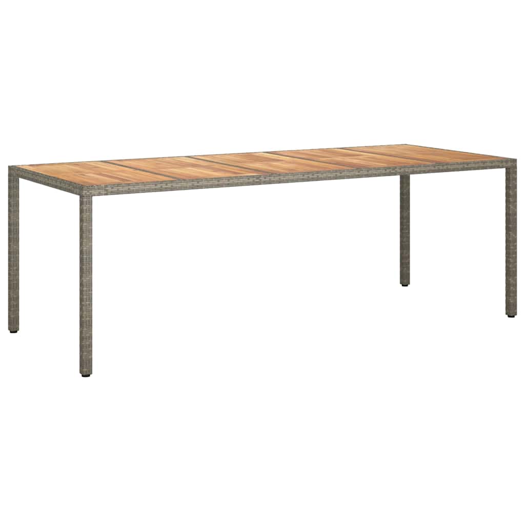 Kerti Étkezőasztal Szürke 250 x 100 x 75 cm Poli rattan