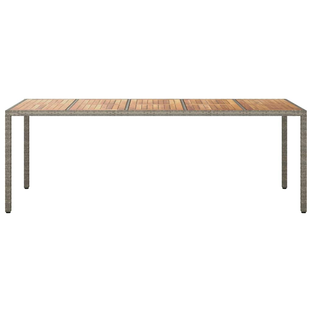 Kerti Étkezőasztal Szürke 250 x 100 x 75 cm Poli rattan