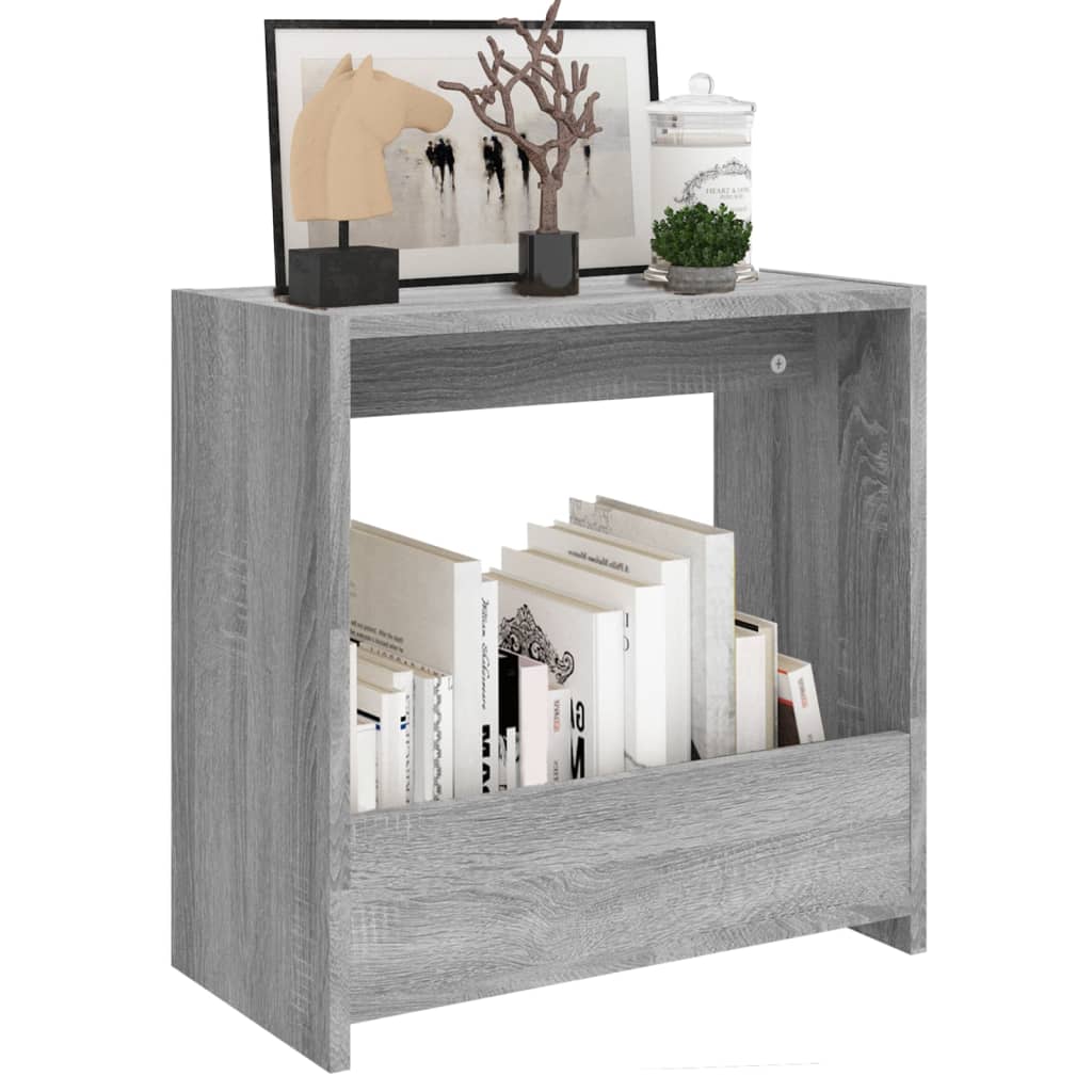 szürke sonoma színű szerelt fa kisasztal 50 x 26 x 50 cm