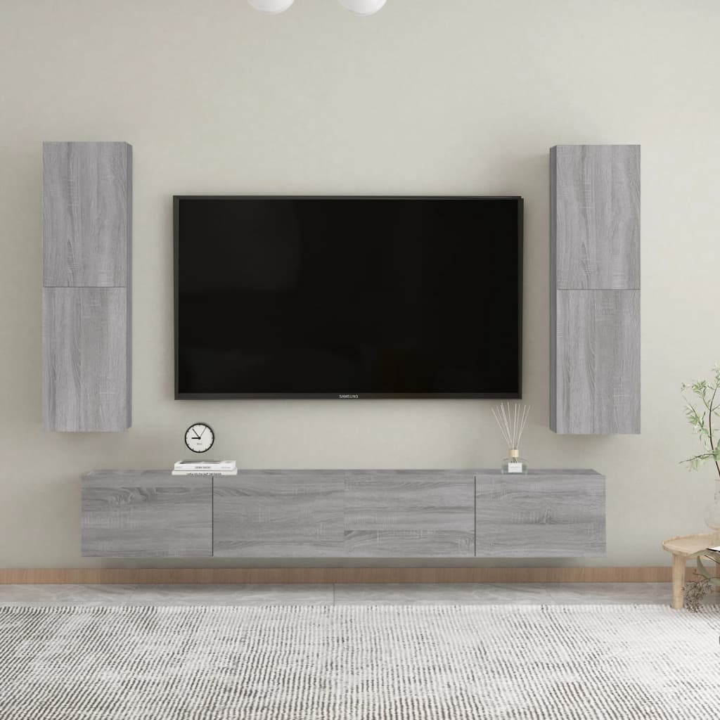 szürke sonoma színű fali TV-szekrény 30,5 x 30 x 110 cm