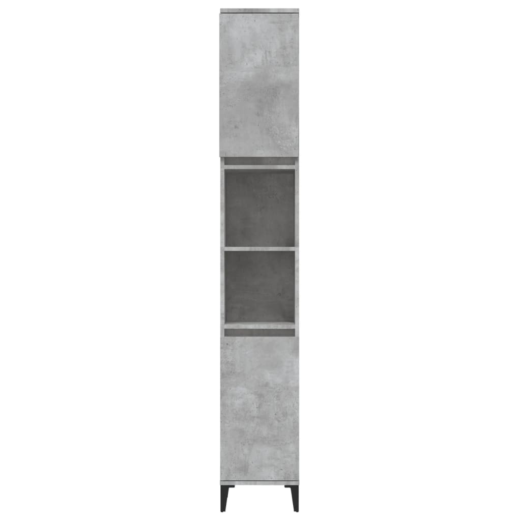 betonszürke szerelt fa fürdőszobaszekrény 30 x 30 x 190 cm