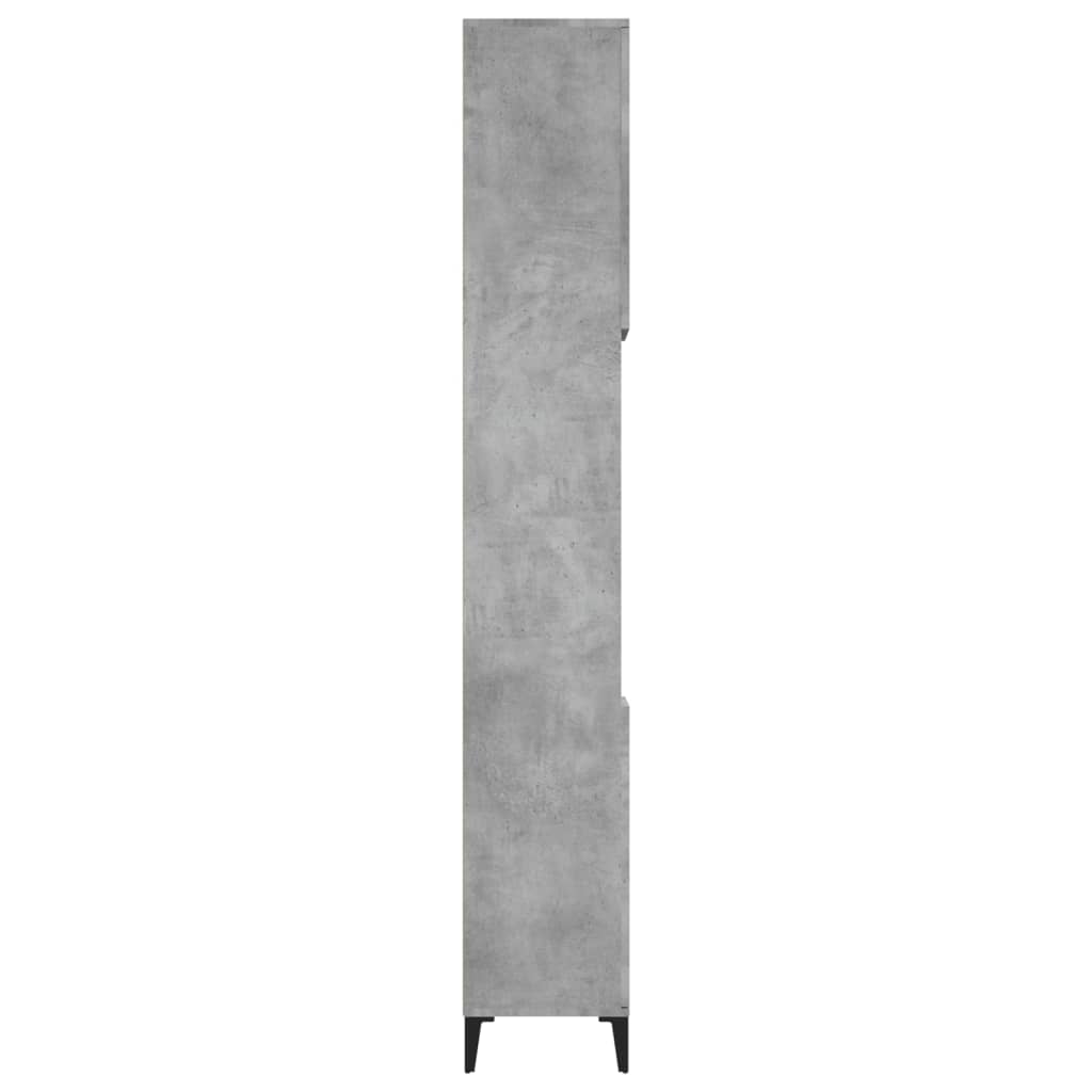 betonszürke szerelt fa fürdőszobaszekrény 30 x 30 x 190 cm