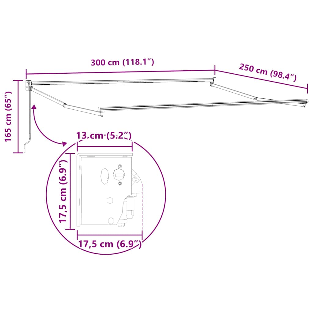 Napernyő Fehér 3 x 2,5 m Fém
