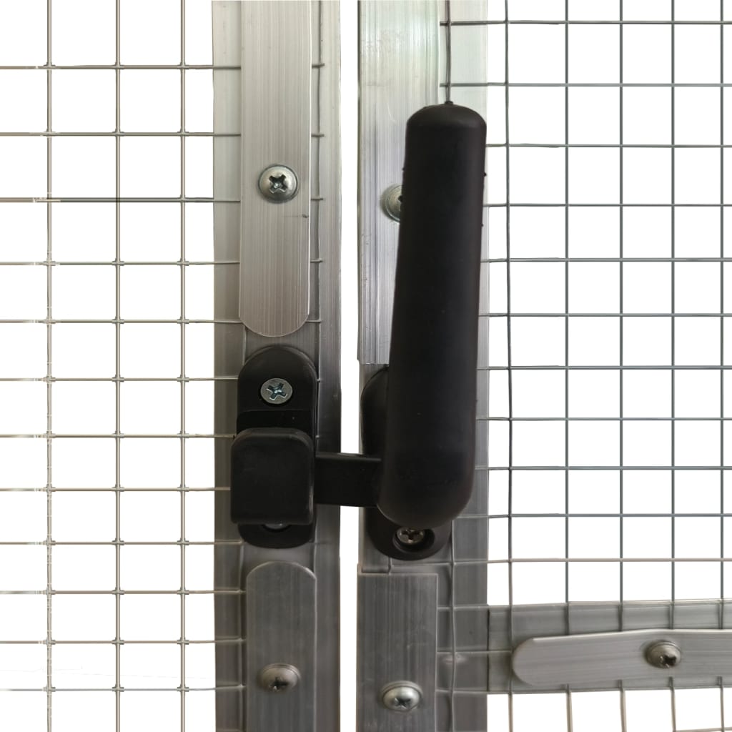 ezüstszínű alumínium madárház 1,79 x 6 x 1,85 m