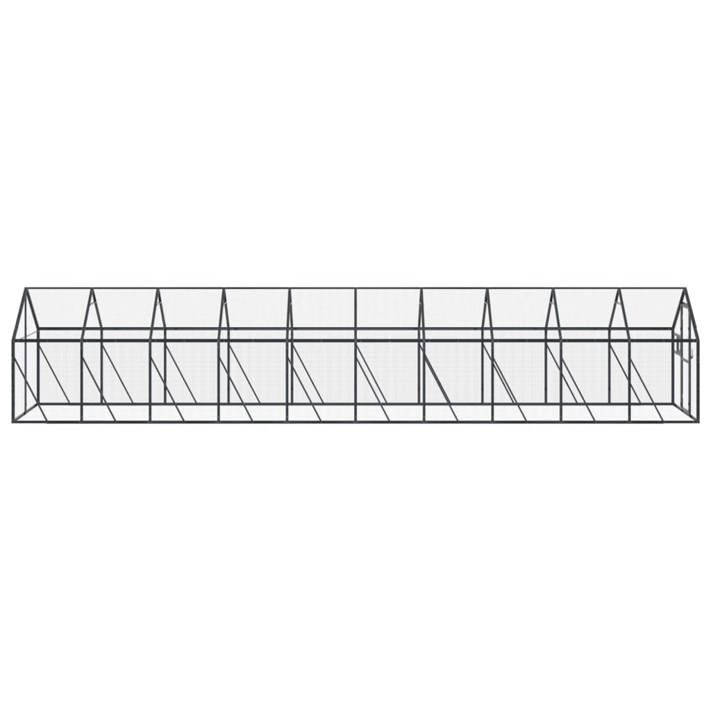 antracit alumínium madárház 1,79 x 10 x 1,85 m