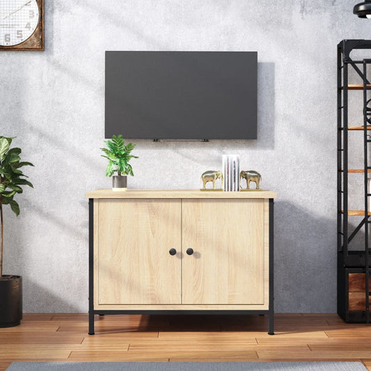 sonoma tölgyfa ajtós TV-szekrény 60 x 35 x 45 cm redőzött fa