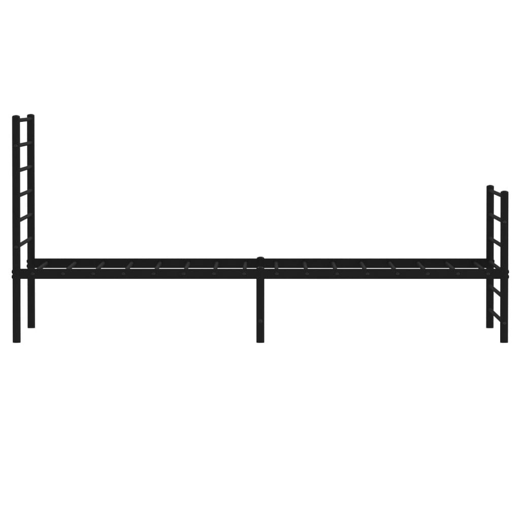 fekete fém ágykeret fej- és lábtámlával 80 x 200 cm