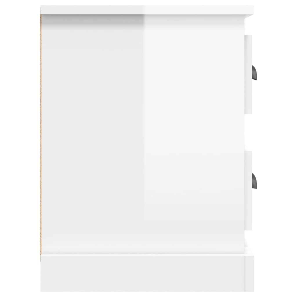 magasfényű fehér szerelt fa TV-szekrény 102 x 35,5 x 47,5 cm