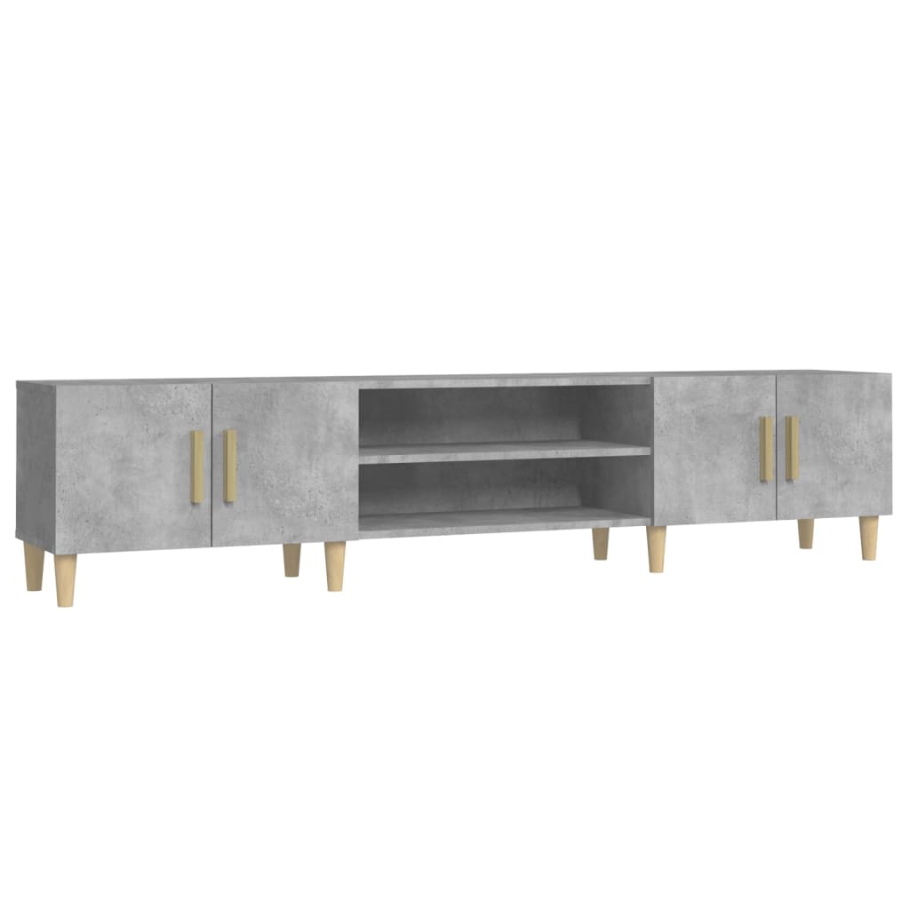 betonszürke szerelt fa TV-szekrény 180x31,5x40 cm