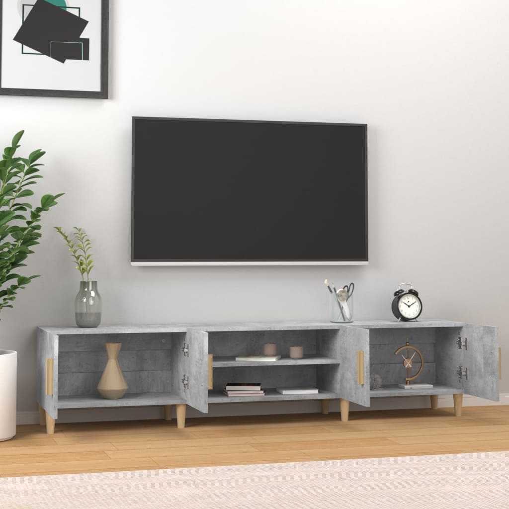betonszürke szerelt fa TV-szekrény 180x31,5x40 cm