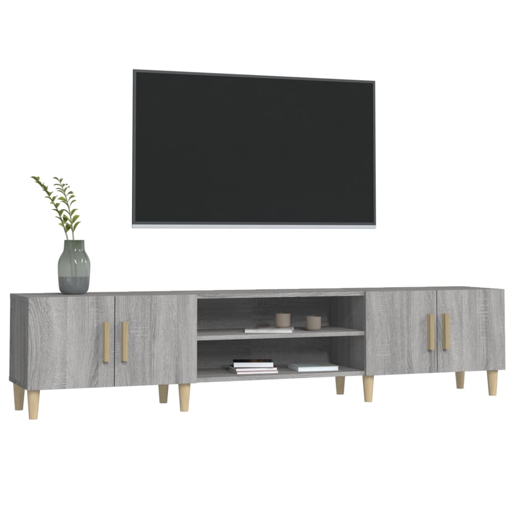 szürke sonoma színű szerelt fa TV-szekrény 180 x 31,5 x 40 cm