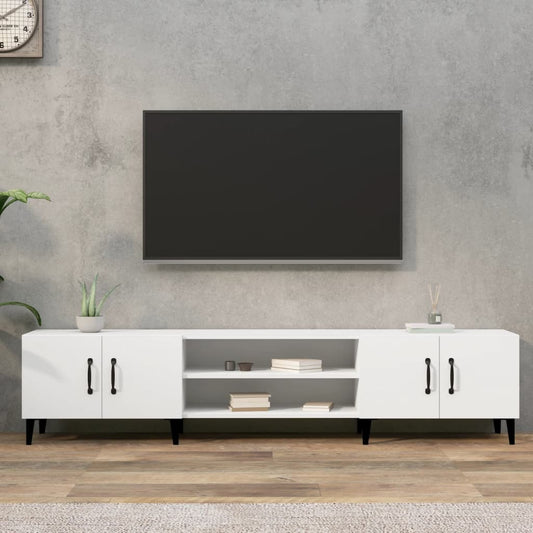 fehér, rétegelt fa TV-szekrény 180 x 31,5 x 40 cm