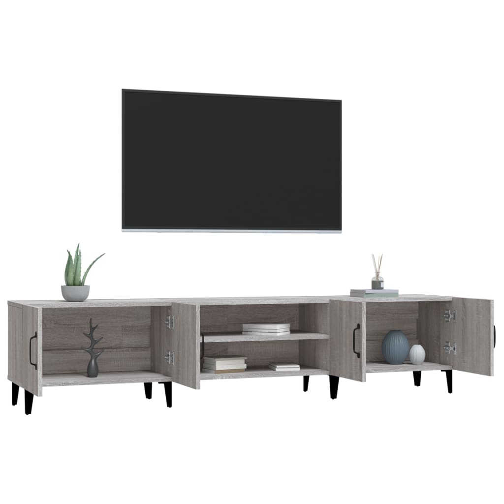 szürke sonoma színű szerelt fa TV-szekrény 180 x 31,5 x 40 cm