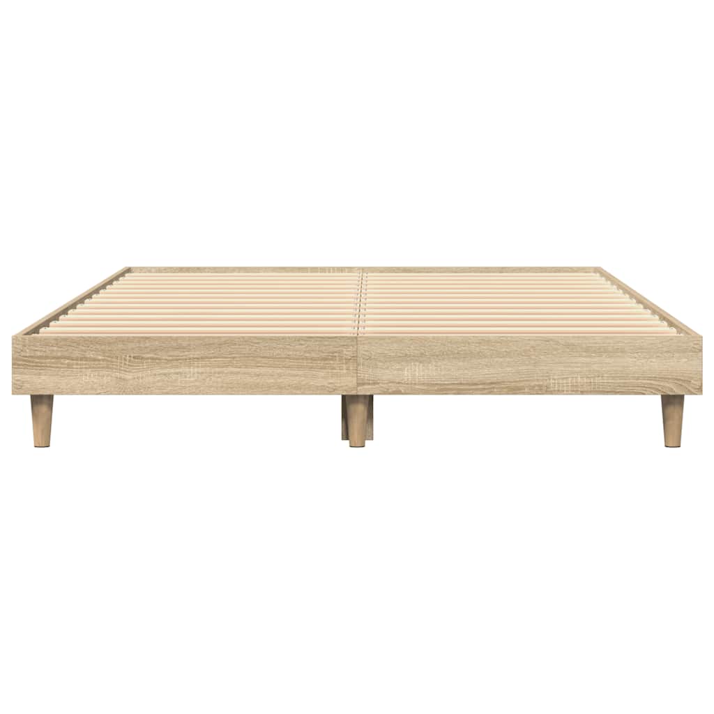 sonoma tölgy színű szerelt fa ágykeret matrac nélkül 120x200 cm