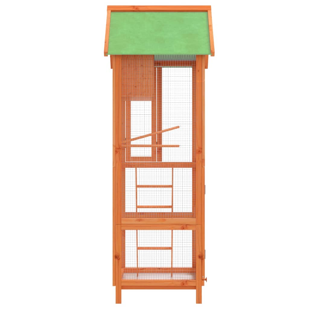 barna tömör fenyőfa madárház 60 x 58,5 x 160 cm