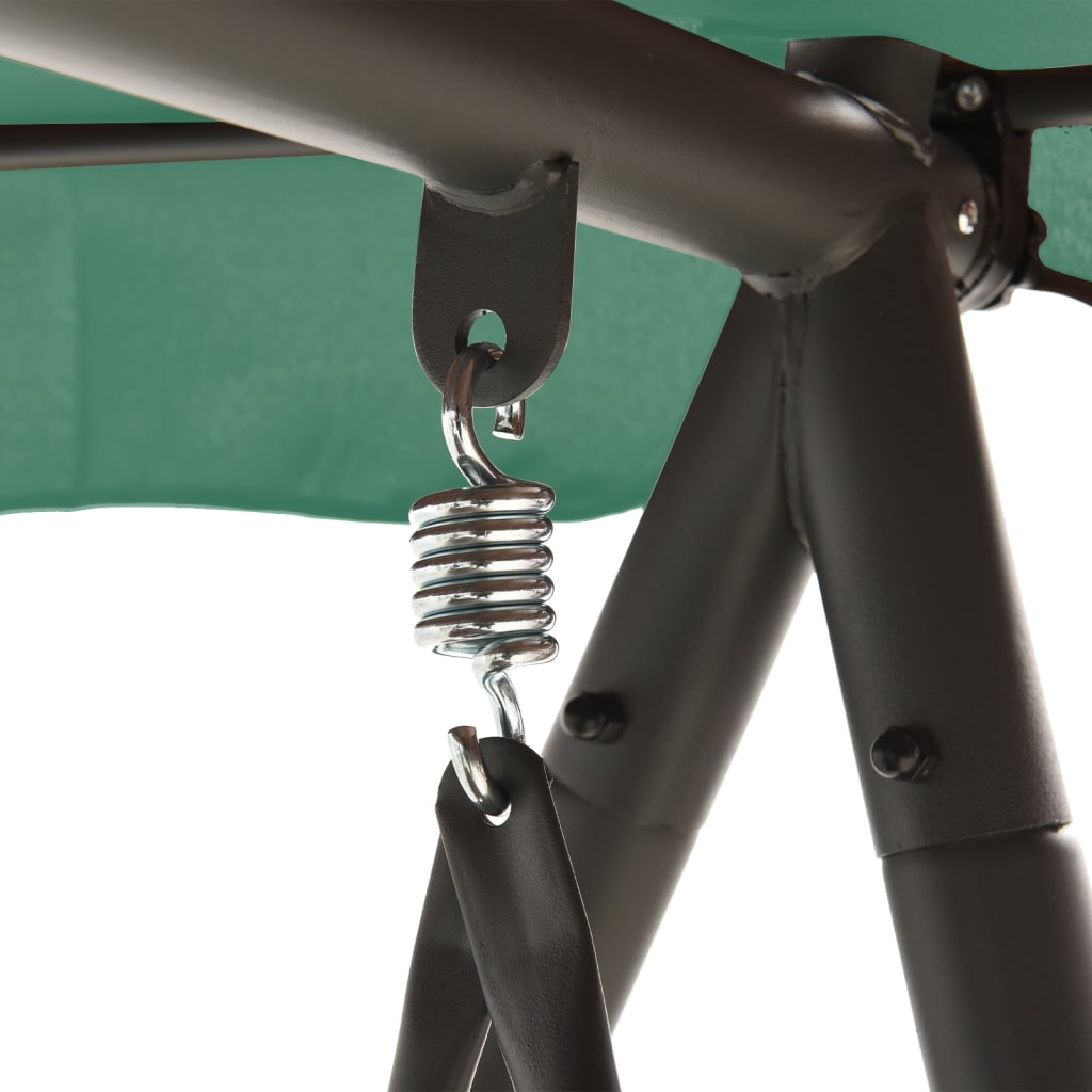 zöld szövet és acél baldachinos kerti hintapad 198 cm