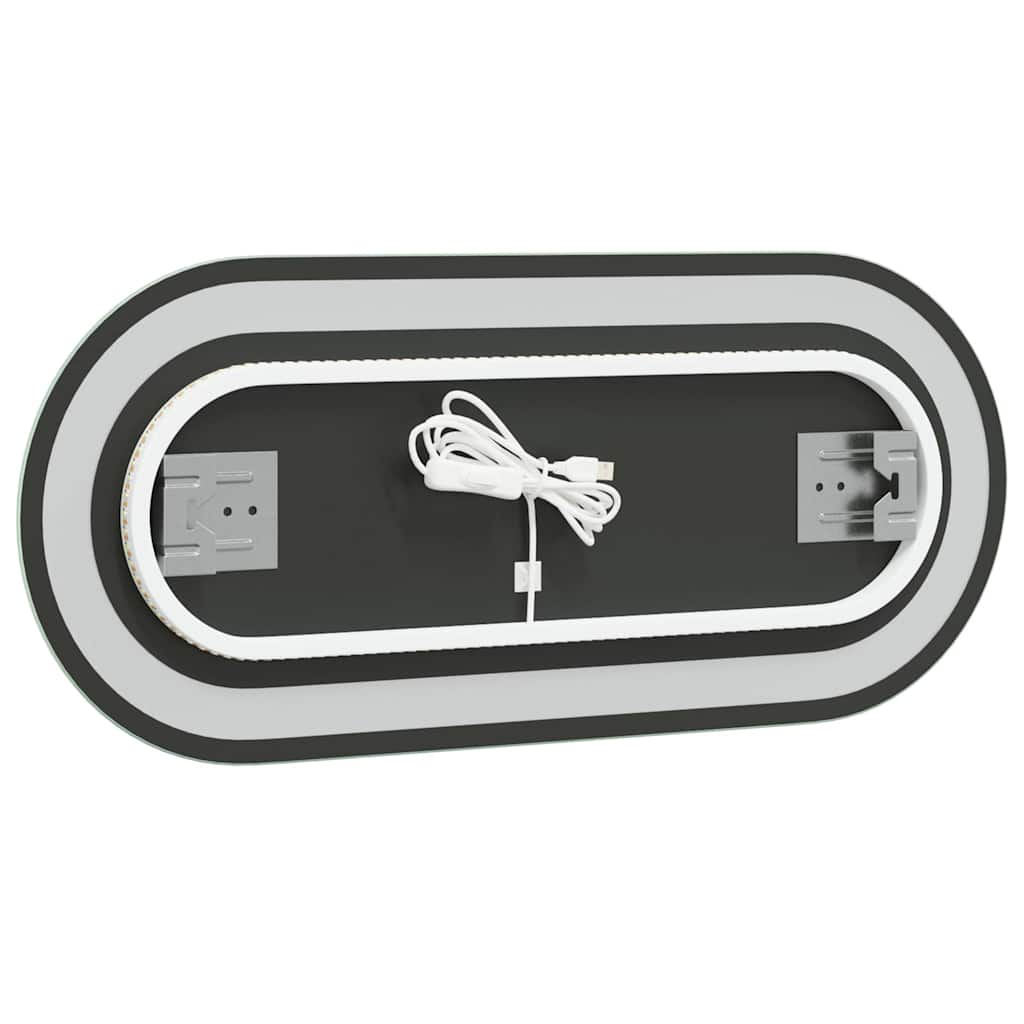 ovális LED-es fürdőszobai tükör 70 x 30 cm