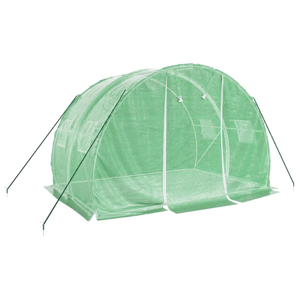 zöld acélvázas melegház 6 m² 3 x 2 x 2 m