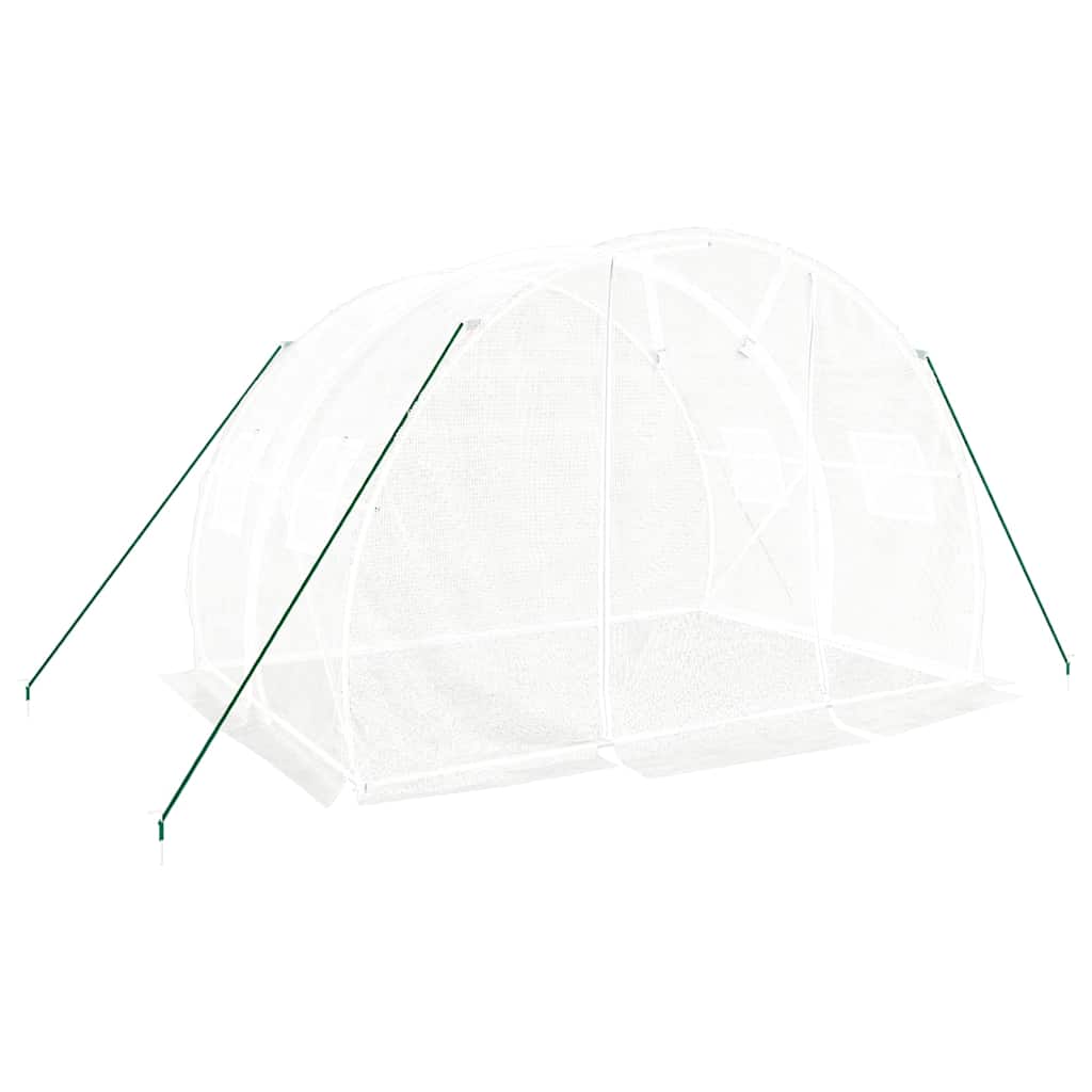 fehér acélvázas melegház 6 m² 3 x 2 x 2 m