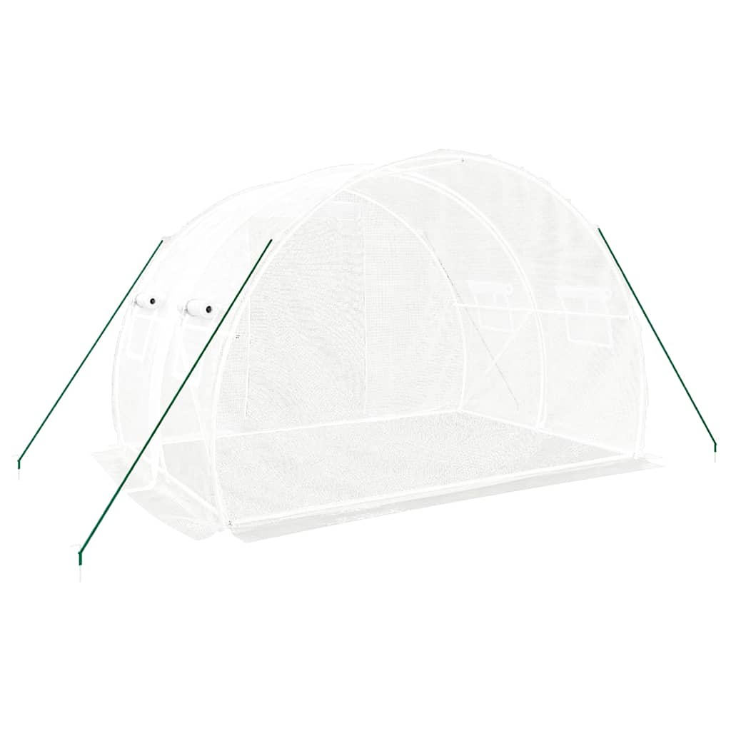 fehér acélvázas melegház 6 m² 3 x 2 x 2 m