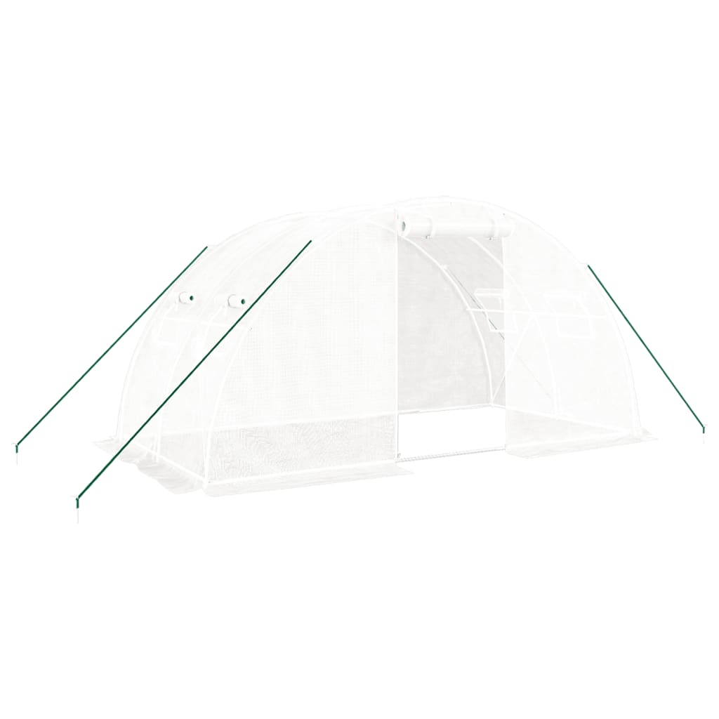 fehér acélvázas melegház 8 m² 4 x 2 x 2 m
