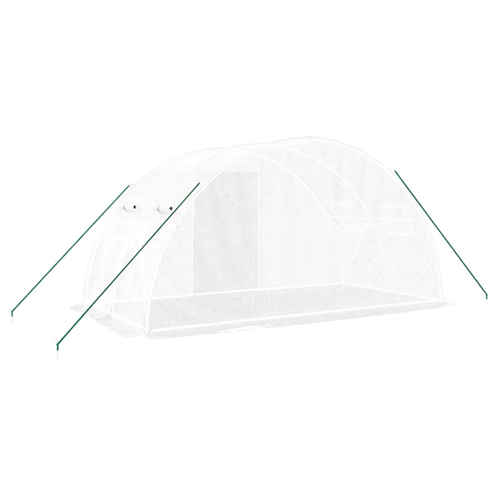 fehér acélvázas melegház 8 m² 4 x 2 x 2 m