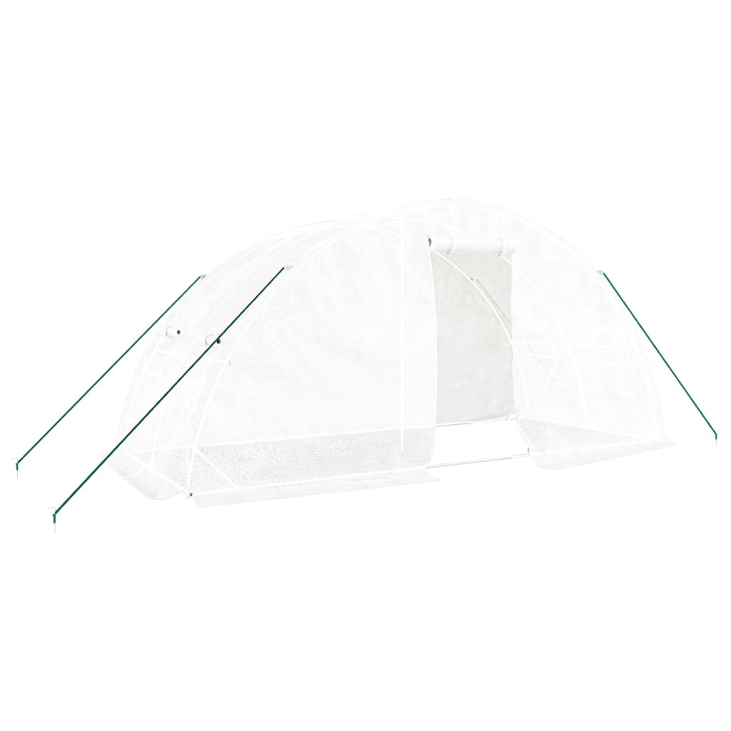 fehér acélvázas melegház 10 m² 5 x 2 x 2,3 m