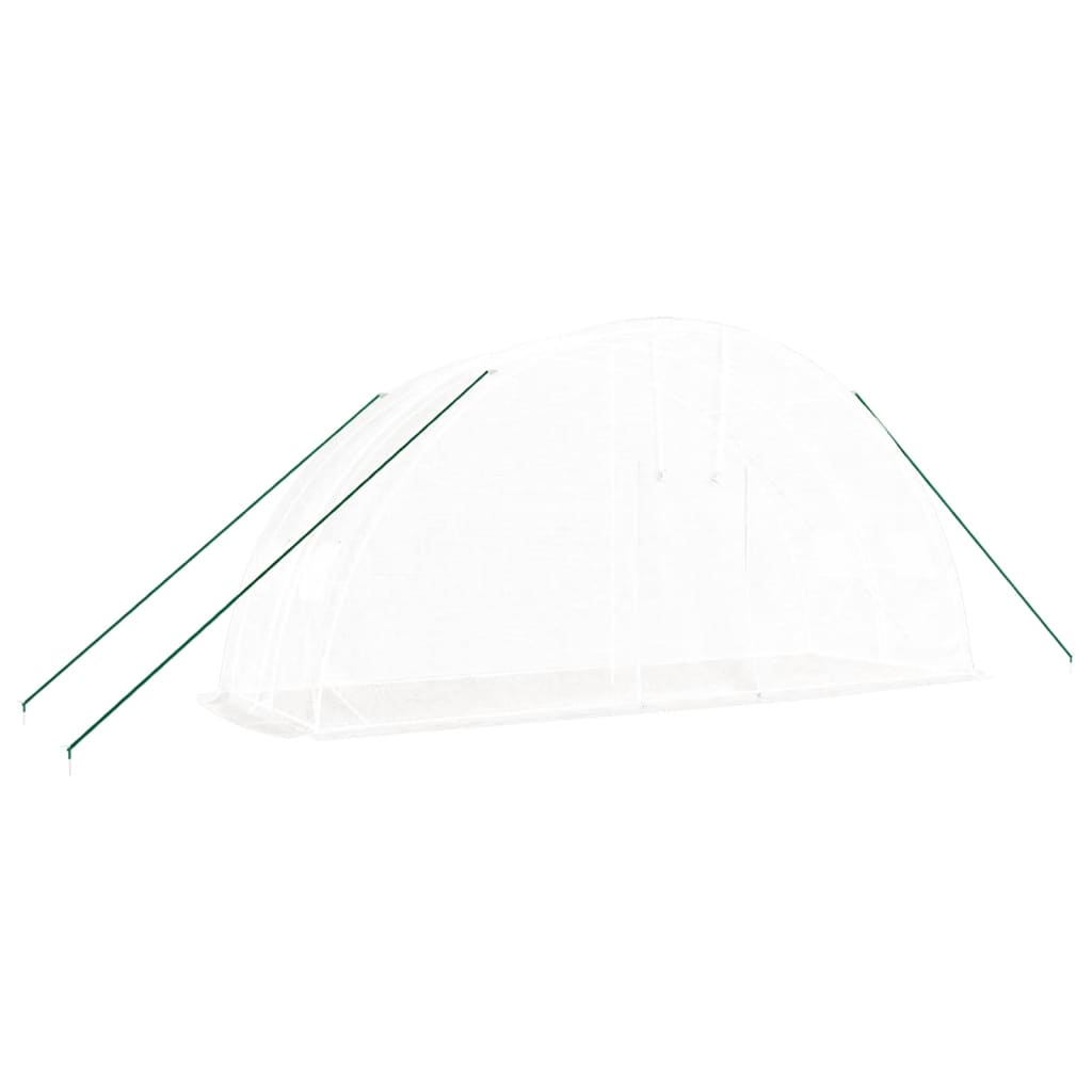 fehér acélvázas melegház 12 m² 6 x 2 x 2,85 m