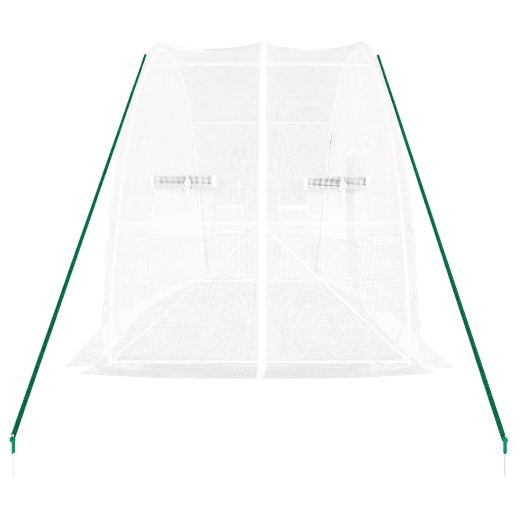 fehér acélvázas melegház 12 m² 6 x 2 x 2,85 m