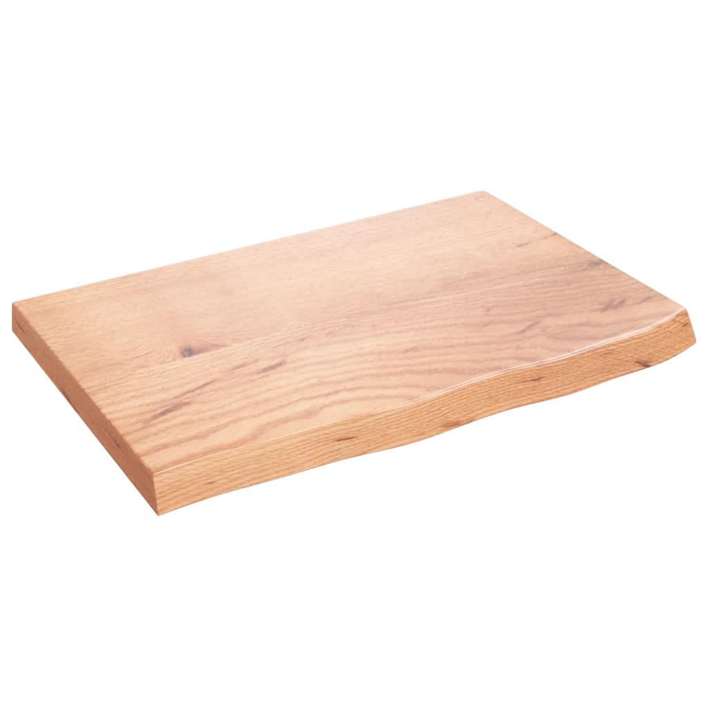 világosbarna kezelt tömör tölgyfa fali polc 60x40x(2-4) cm