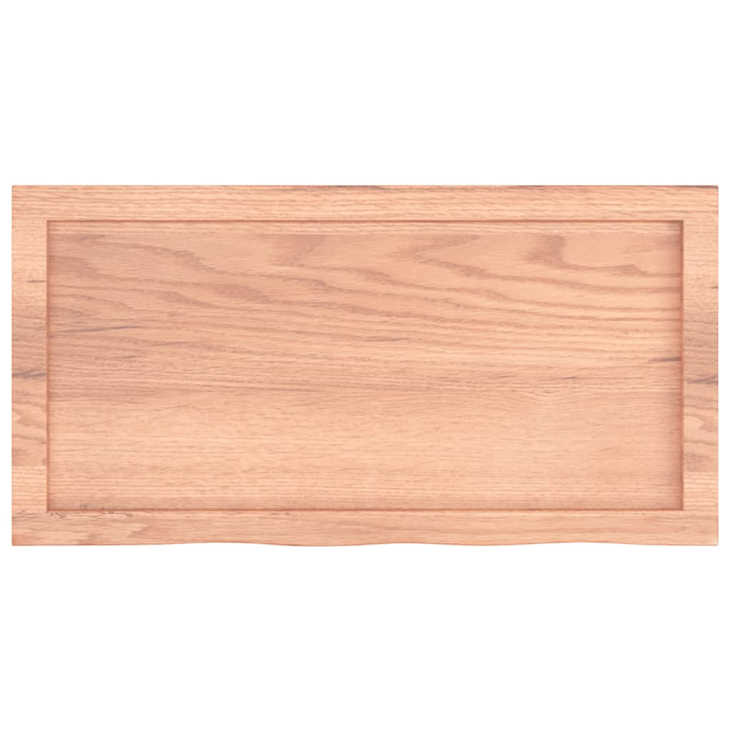 világosbarna kezelt tömör tölgyfa fali polc 80x40x(2-4) cm