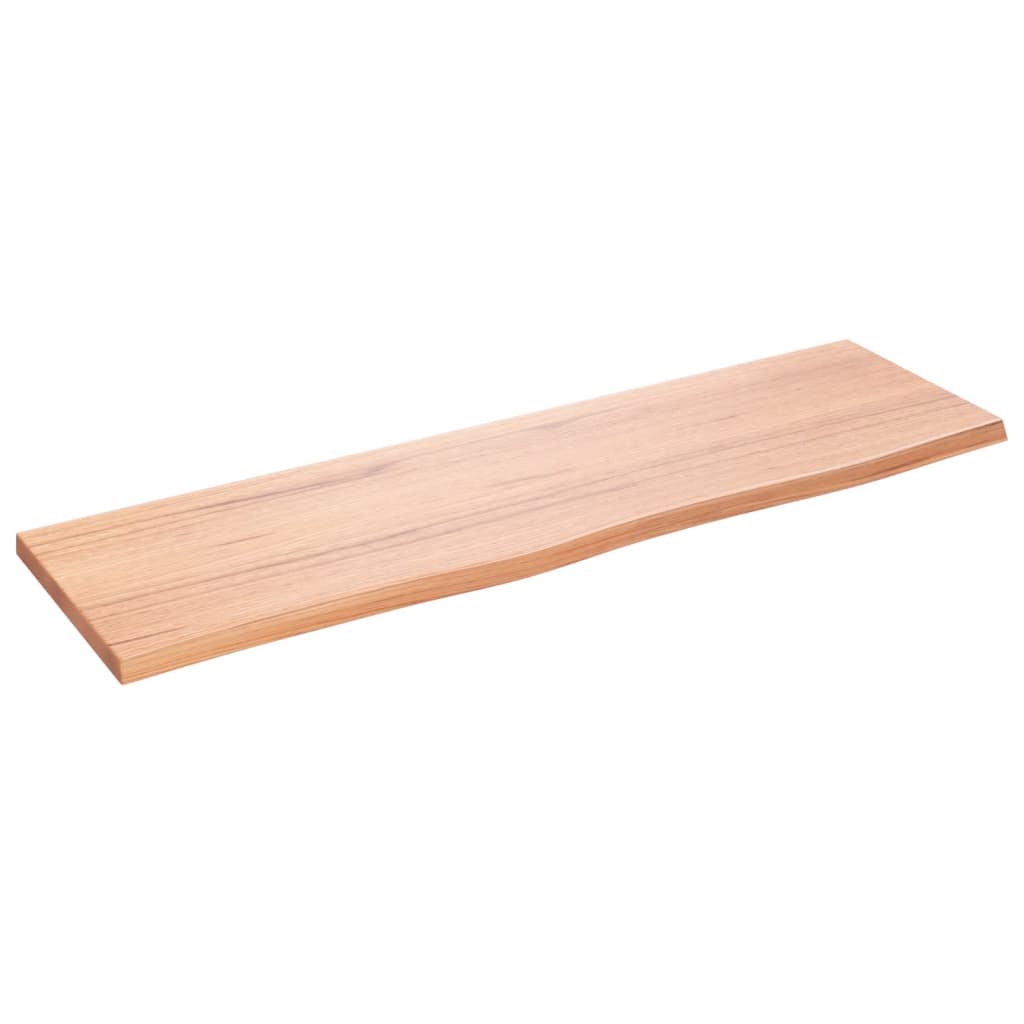 világosbarna kezelt tömör tölgyfa fali polc 100x30x2 cm