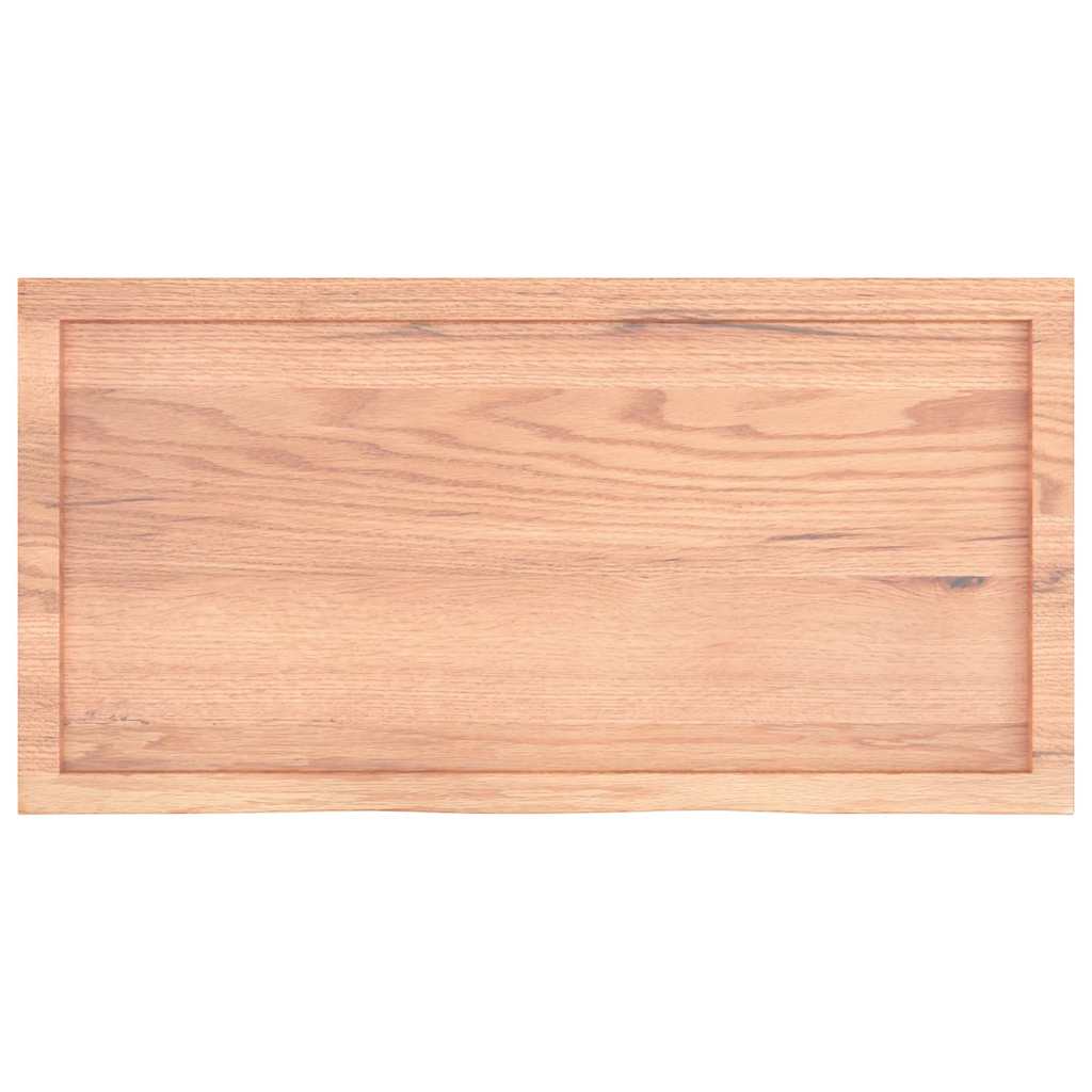 világosbarna kezelt tömör tölgyfa fali polc 100x50x(2-4) cm