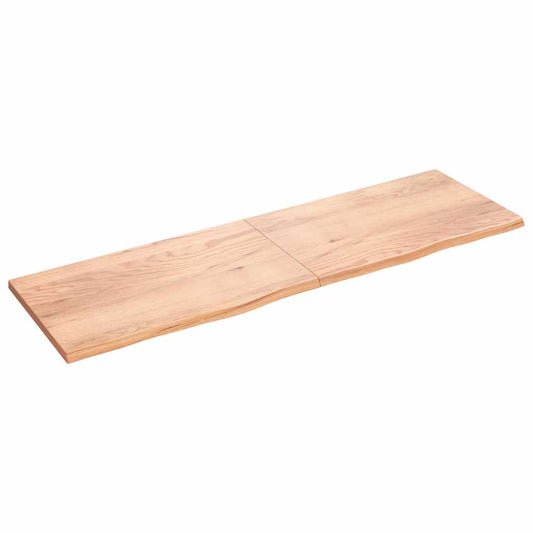 világosbarna kezelt tömör tölgyfa fali polc 200 x 60 x (2-4) cm