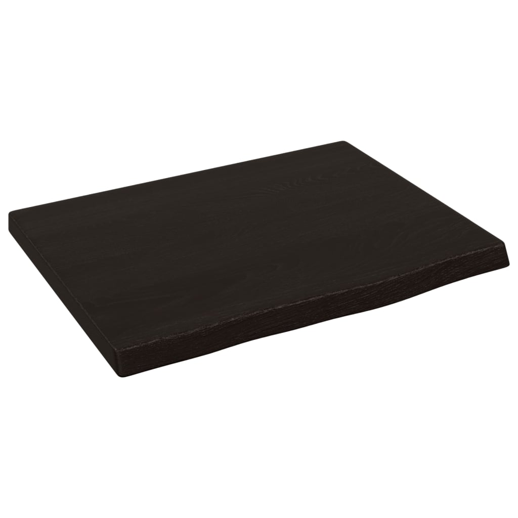 sötétbarna kezelt tömör tölgyfa fali polc 40x30x2 cm