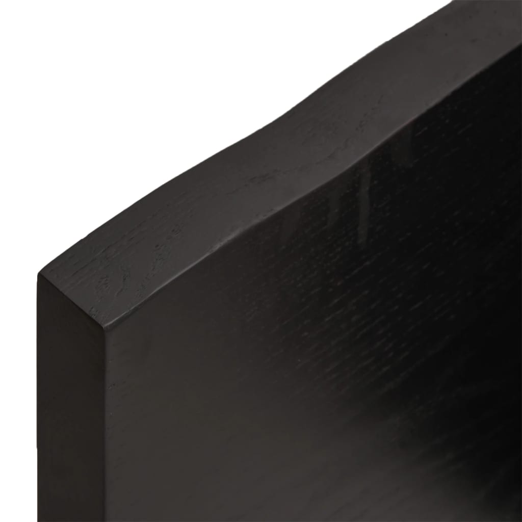 sötétbarna kezelt tömör tölgyfa fali polc 60x30x(2-4) cm