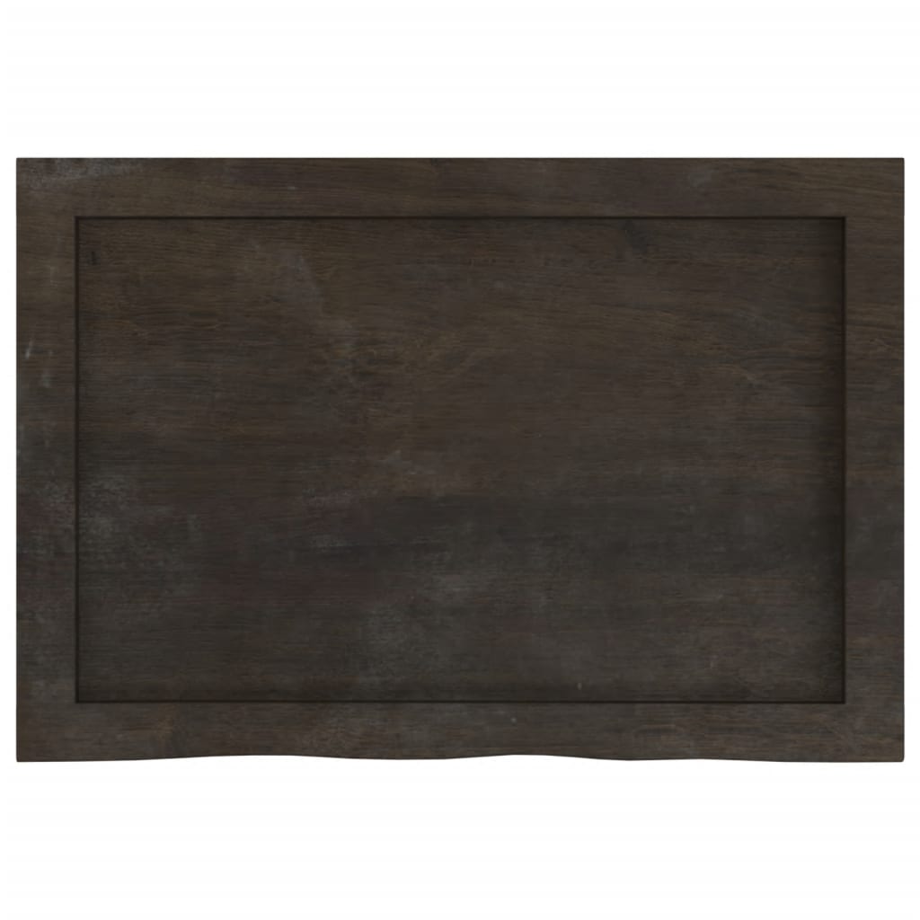 sötétbarna kezelt tömör tölgyfa fali polc 60x40x(2-4) cm