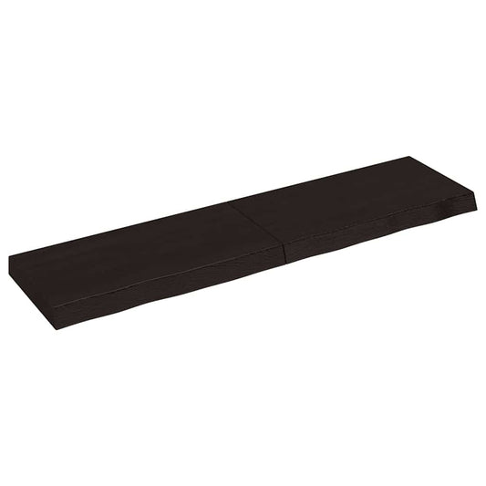 sötétbarna kezelt tömör tölgyfa fali polc 120 x 30 x (2-6) cm