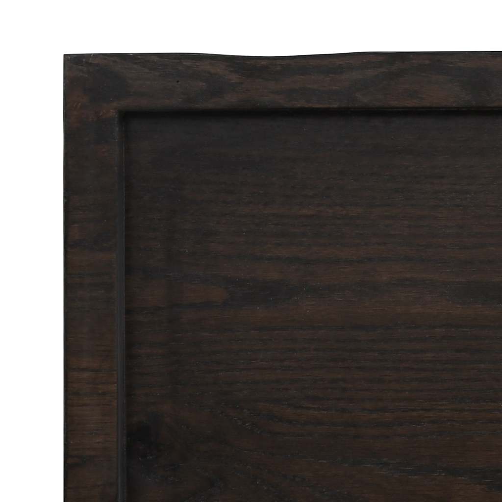 sötétbarna kezelt tömör tölgyfa fali polc 140 x 40 x (2-6) cm