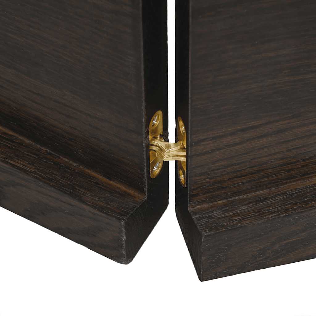 sötétbarna kezelt tömör tölgyfa fali polc 160 x 60 x (2-4) cm